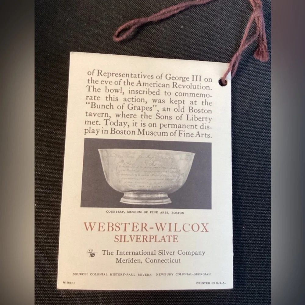 Vintage Webster-wilcox Silverplated Bowl Paul Revere Collection